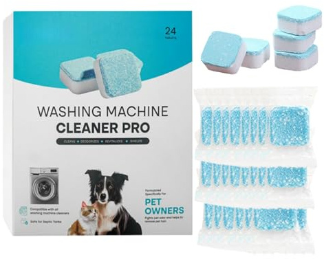 Nettoyant Machine À Laver Pastilles De Nettoyage Puissantes Pour Éliminer Odeurs, Moisissures, Bactéries Et Poils D’Animaux Compatible Avec Tous Les Lave-Linges (1 boîte)