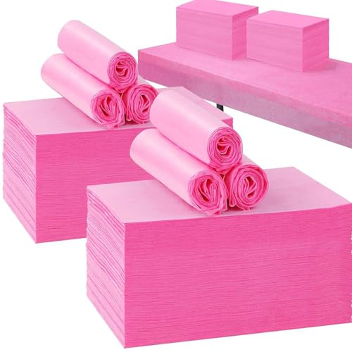 20 st engångslakan, 100 st massage spa-lakan, mjukt icke-vävt tyg massagebord lakan skyddande täcken för skönhetssalong, spa, massage, hotell, kosmetologer, 180 x 80 cm (rosa)