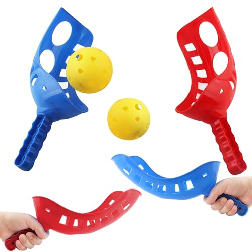 Jorzer Scoop Ball El Juego de Pelota Scoop Ball para Padres e Hijos Incluye 4 Palas, 2 Bolas, 2 Juegos de Picnic en la Playa al Aire Libre Resistentes a Impactos Juegos Familiares en el Patio-