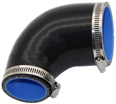 Coche Manguera Admisión Adaptador Manguera Silicona Reductora Negra Conector 90 Grados Universal Resistente Al Fuego Para Intercooler Coche Turbo Admisión(76MM-89MM)
