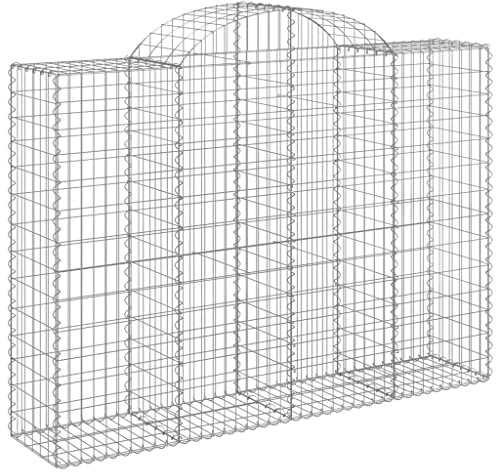 Nqyjm Recinzione in Maglia da Giardino Cesti per gabbioni Arcuati 4 pezzi 200x50x140/160 cm Ferro Zincato, Gabbie per Pietre per Terrazza Esterno Prato Modello 2