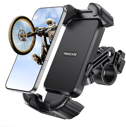 miracase Handyhalterung Fahrrad, verstellbare Anti-Shake-Fahrrad-Handyhalterung, geeignet für 15-35 mm Lenker, [360° drehbar] Sicherer Verriegelungsmechanismus, kompatibel mit 4-7 Zoll Mobiltelefonen