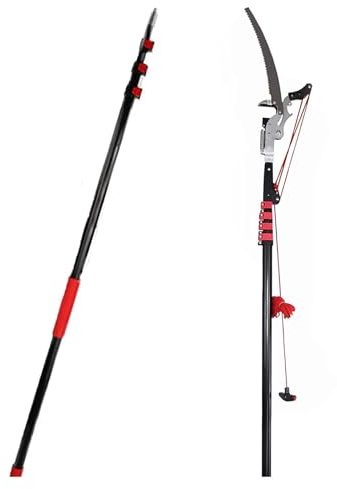 Telescopic Tree Pruner with SK5 Cutting Blade, 5.4m-7.2m Extendable Pole Saw for Long Reach Gardening, 2-in-1 Design for Pruning and Tree Maintenance