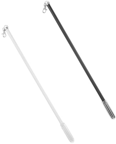 DECHOUS Varillas para Cortinas 50 Cm, 2 Piezas (Negro y Blanco), Barras de Persianas para Ventanas, Varilla Tiradora Manual para Cortinas y Persianas Verticales, Accesorio Práctico