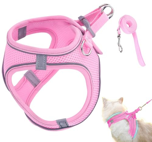 Kattsele, kattsele med rullkoppel, anti-brast harnai och indragbart kattkoppel kit, krage och koppel reflekterande övre väst andningsbar