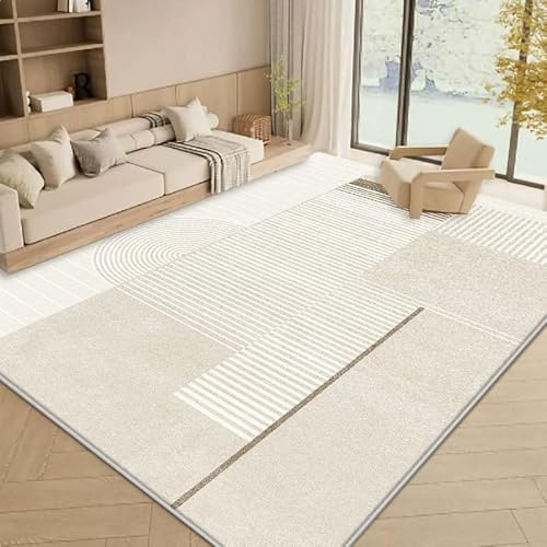 Alfombra para Sala de Estar de 80 x 160 cm, Antideslizante y Suave, Ideal para dormitorios, Habitaciones de Adolescentes y decoración del hogar. Diseño Moderno con líneas geométricas en Colo