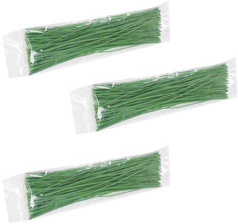BRIGHTFUFU Lot de 300 Attaches pour Plantes en Rotin Verts pour Jardinage, Serre-câble pour Plantes en Fil Métallique Plastifié, Support Portable pour Tiges de Plantes, pour Jardin et