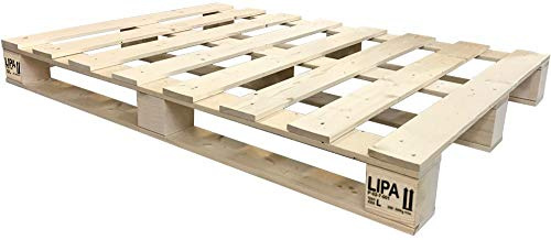 LIPA Palettenbett Bett Holz Massivholzbett 120x200 Holzbett 120cm Palettenmöbel (120 x 200 cm)