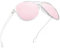 JIM HALO Occhiali da Sole Polarizzati Uomo Donna Occhiali da Guida Oversize in Plastica (Cornice Trasparente Opaca/Lente Rosa Polarizzata)