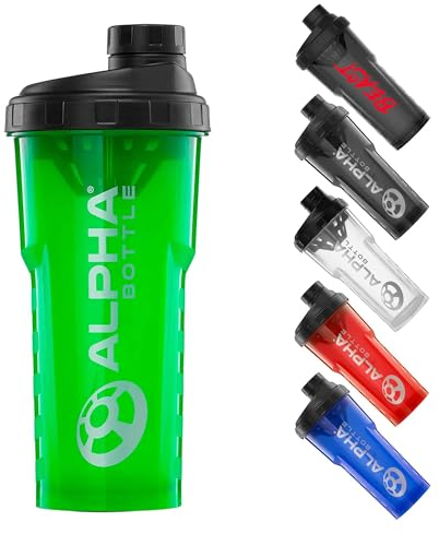 Alpha Designs Protein Shaker Bottle 750ml - Gym Gifts for Men & Women - 0.75L Gym Bottle for Protein Shakes - Leakproof Screw Cap - Green