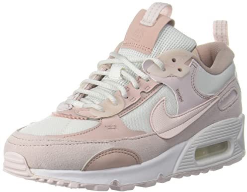 Nike Donne Air Max 90 Futura Running Trainers DM9922 Sneakers Scarpe (UK 4 US 6.5 EU 37.5, Summit White Soft Pink 104)