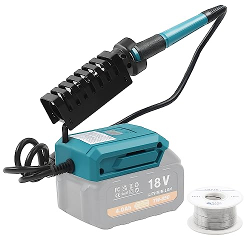 STEEIRO Akku Cordless Lötkolben Set für Markita, Tragbar Lötkolben mit Digitale Display,300-510℃ Temperatur Schnelles Aufheizen für Elektronisches Löten Kit, Heißschneider, Gerätereparatur,(Ohne Akku)