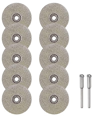 sourcing map 10pcs Diamond Cutting Wheel 25mm Full Sand Diamond Wheels Cut Off Discs Diamond Coated Cutting Wheel Replacement with 2pcs 3mm Mandrel for Rotary Tools