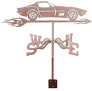 EICOFF Girouette Voiture Silhouette Cour girouette en Fer forgé indicateur de Direction du Vent en Acier Inoxydable résistant à la Corrosion girouette Outil de Mesure avec Support de Montage