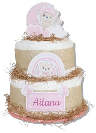 Tarta de pañales 2 pisos modelo OSITAS - Regalos para recién nacido - baby shower - TARTAS DE PAÑALES Y MÁS