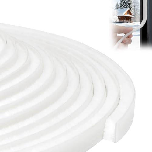 YOUSHARES Bürstendichtung Selbstklebend 6m, 9mm(B) x 5mm(D), Bürstendichtung für Fenster, Schiebetür, Türschlitz, Schränke & Rollläden - Zugluftstopper und Wärmeschutz gegen Kälte, Weiß
