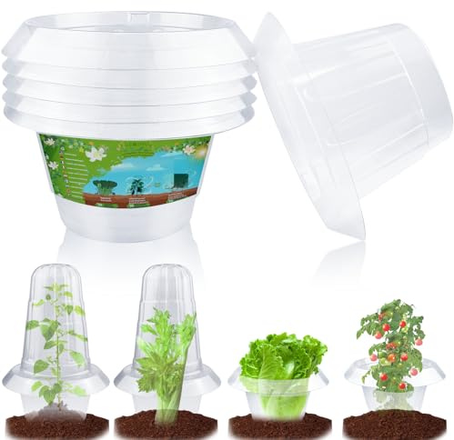 SEOIMU Lot de 6 Colliers Anti Limace Améliorés, Barrière Anti Limaces et Escargots, Anneaux de Protection Solides et Efficaces Anti Escargot, Protège Vos Plants de Laitue et de Chou, Transparent