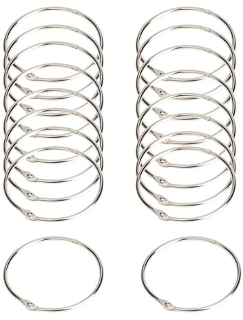 KRXSOBNV, Pärmar, 30 st metallbokringar, lösbladspärmar 20 mm/25 mm/32 mm/40 mm/50 mm Bindningsringar for gör-det-själv-ordkort Office Memo,Runda sidor(32mm)
