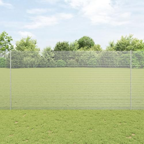 Snsowed Recinzione in Filo Saldato con 10 U Post Argento 1.6x10 m Acciaio,Reti di Acciaio zincato,Recinzione in Filo-3336341