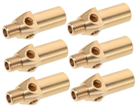 jojofuny 6pcs Brass Propane Gas Jet Nozzles Quick Connect Fitting Reusable Regulator Replacement for Gas Cylinders and Furnace Burners for Bbq and Camping