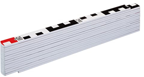 STABILA Holz-Gliedermaßstab Type 1407 GEO, 3 m, weiß, metrische Skala/Geo-Skalierung