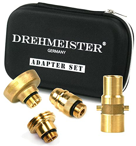 Set Adattatori GPL Serbatoio M16 - Adattatore Autogas Europa W21.8 | Adattatori rifornimento GPL Europa - extra lungo - filettatura interna 16 mm - ottone - custodia valigetta - ugelli europei