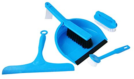 Reinex PUTZ Set 5-teilig Kehrschaufel Handbesen Fensterwischer Spülbürste Scheuerbürste 33