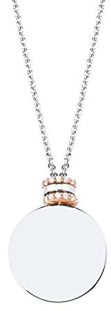 s.Oliver Kette mit Anhänger 925 Sterling Silber Damen Halsschmuck, mit Zirkonia synth., 42+3 cm, Bicolor, Kommt in Schmuck Geschenk Box, 2027611