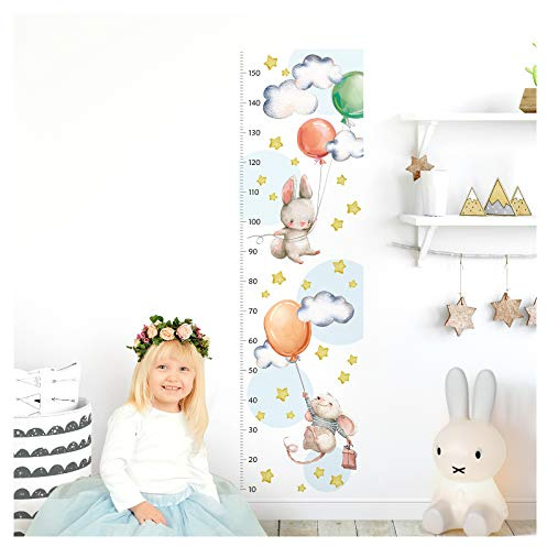 Little Deco Wandtattoo Messlatte 150cm Maus Hase Luftballons DL352