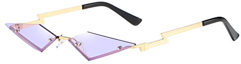Lazzboy Frauen Vintage Katzenaugen-sonnenbrille Retro Kleine Rahmen Unregelmäßige Mann Cat Eye Sonnenbrillen Brillen Shades(Lila)