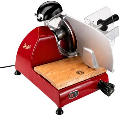 Berkel Red Line 250 Trancheuse professionnelle avec planche à découper 100 % faite main Rouge