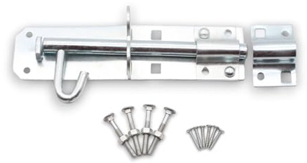 Zinc Brenton Bolt 4, 6 Heavy Duty Sliding Lockable Padlock - Ideal for use with Shed Doors, Gates and Outhouse Doors (6 - 150mm)