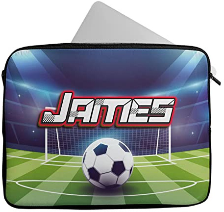 Novelty Things Personalised Any Name Football Design Laptop Case Sleeve Tablet Bag Chromebook Gift 391 (12-13 inch)