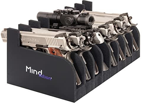 MIND&ACTION Foam Pistol Rack for Gun Safe, Gun Cabinet Accessories, Pistols Holder Storage Organizer, Revolver Firearm Handgun Rack Stand Display