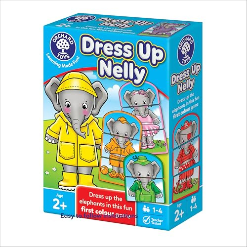 Orchard Toys Dress Up Nelly Educational Kids Games for Sorting, Colour Matching and Memory Game, First Card Game for Learning Colours & Outfits, Baby Flash Cards for Boys & Girls and Toddlers Age 2+