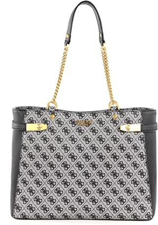 GUESS Zadie Logo Girlfriend Tote Black Logo