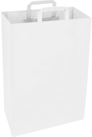 verpacking Papiertragetaschen 45 x 32 x 16 cm Weiß [Größe und Farbe wählbar] Geschenktüten Einkaufstüten biologisch abbaubar Einzelhandel 250 Stück