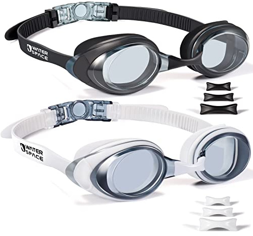 Water Space Swimming Goggles Adult, 2 Packs Swimming Goggles for Men and Women, Anti Fog UV Protection No Leaking with Protective Boxes