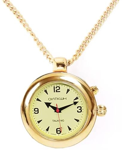 QIATKWH Deutsch sprechende Uhr,Eine stilvolle und minimalistische Taschenuhr aus Gold