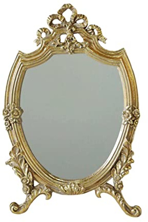 WOONEKY Espejo Cosmético De Mesa Retro Espejo De Maquillaje De Oficina Para Tocador Dormitorio Y Casa Vista Neta Sin Distorsión 13.00X8.27X0.98 in 1