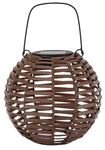 Solarlaterne für Außenbereich, Rattan LED Hängelampe Wasserdicht Dekorativ Energiesparend für Garten Terrasse Hof Außenbeleuchtung Solarleuchte