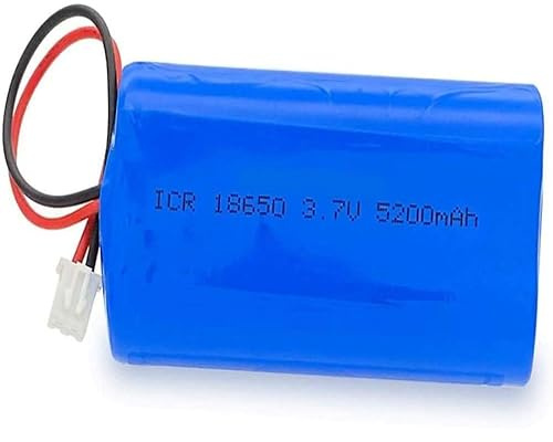 SZAJOR Paquete de batería de Iones de Litio 18650, batería Recargable de 3,7 V y 5200mAh, luz LED de Pesca, Altavoz Bluetooth con Enchufe XH 2,54 2P