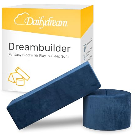 Dailydream Fantasy Blöcke für Dreambuilder Spielsofa für Kinder, Set Zylinder Quader, Blau
