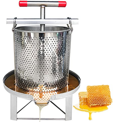 Manuelle Honigpresse Haushalt Manuelle Presse, Extraktor, 3,34 Gallonen, Fruchtsaft, Weinpresse, Apfelwein, Saftherstellung, Kammpresse, Haushaltswerkzeug für Imker, Bienenwachsextraktor aus