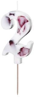 PartyDeco Bougie Anniversaire Chiffre pétale de Fleurs séchées - 2