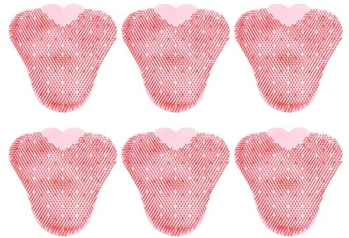 sourcing map Urinal Screen Deodorizer, 6Pcs - Anti-Splash Spiked Urinal Scent Pads for 30 Days, Urinal Cakes Deodorizer for Public Domestic Men Bathrooms (Red)