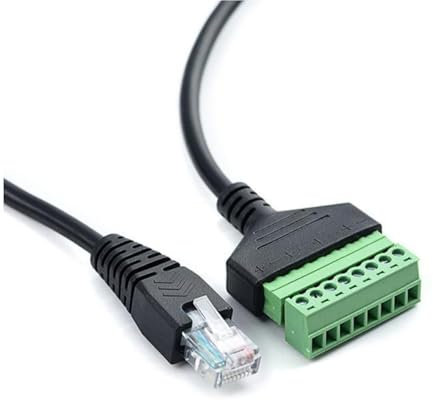 Panlouting Adattatore Cavo per Morsettiera a Vite RJ45 Ethernet Maschio a 8Pin per CAT5 CAT6 CAT7 Ethernet Extender CCTV Digital Internet | 30cm