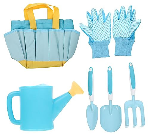 KONTONTY Gartenwerkzeug Junge Mädchen Inklusive Pflanzschaufel Und Harke Zum Umpflanzen Und Spielen Im Freien Für Kleine Hände Komfortabler Griff Für Weniger Ermüdung Fördernde Praktische f