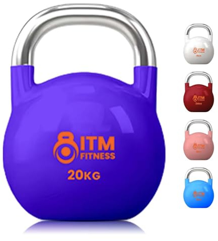 InTheMarket Premium Wettkampf-Kugelhantel – langlebiges Krafttrainingsgerät, gummierte Beschichtung, ergonomische Griffe, ideal für Gewichtheben und Heim-Fitnessstudio – (4 kg bis 28 kg)