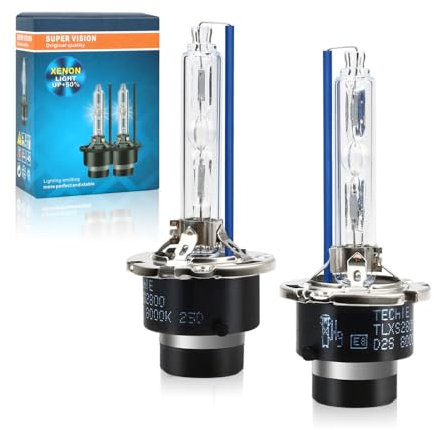 Techie D2S Lot de 2 ampoules xénon 8000 K, 12 V 35 W pour voiture, en aluminium bleu froid, kit de rechange D2S-8000 K